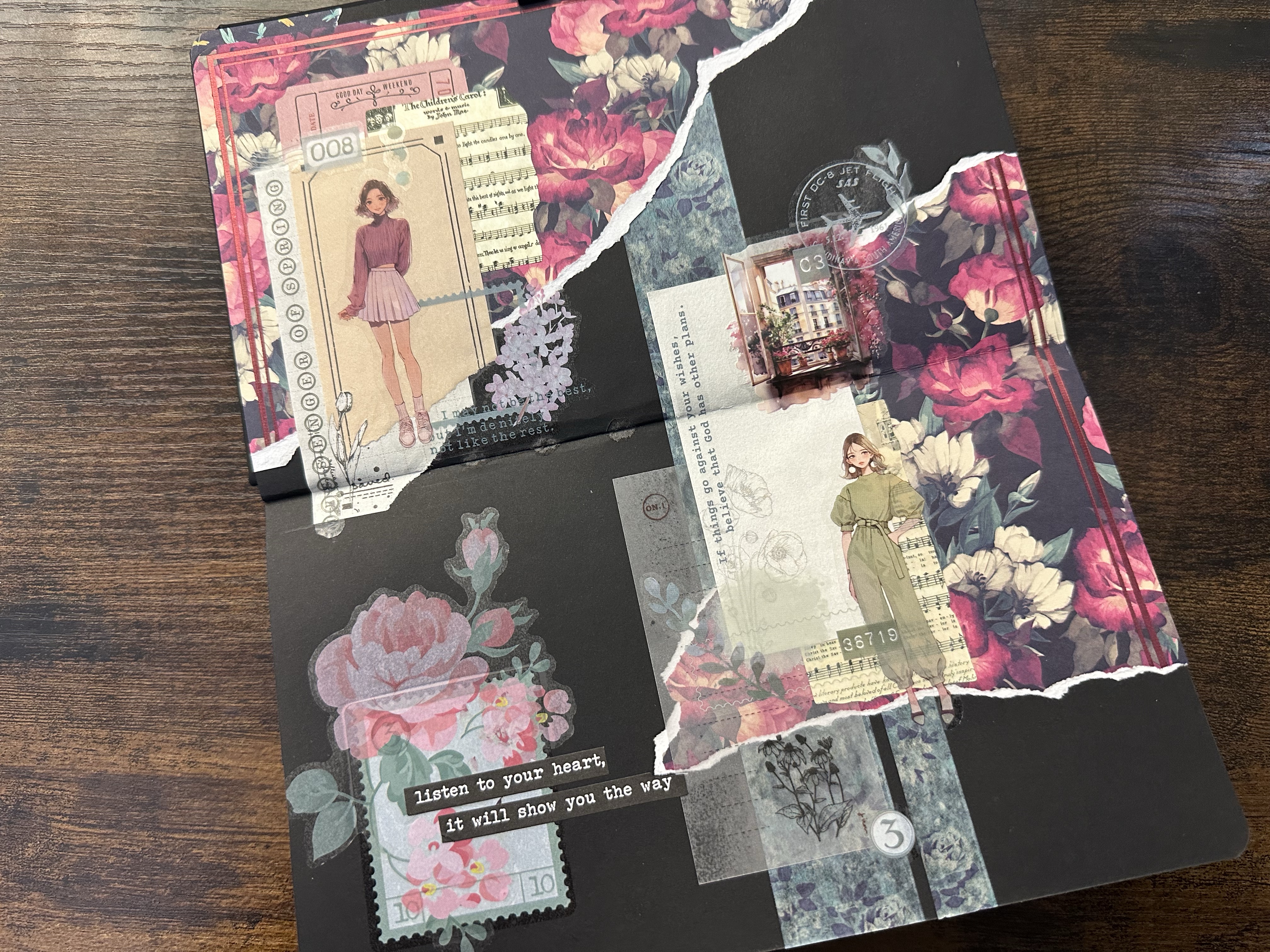 Art journal ⎢Collage bordeaux “Chacun son chemin”