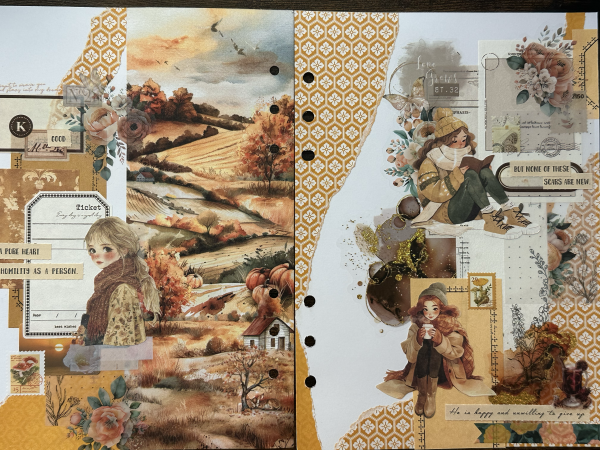 Art journal⎢Collage orange ocre : Mi-saison