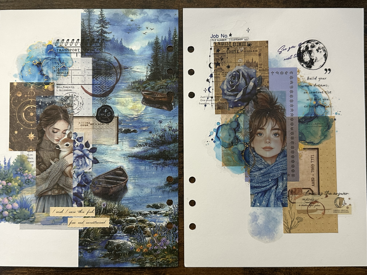 Art journal⎢Collage bleu : Symbiose