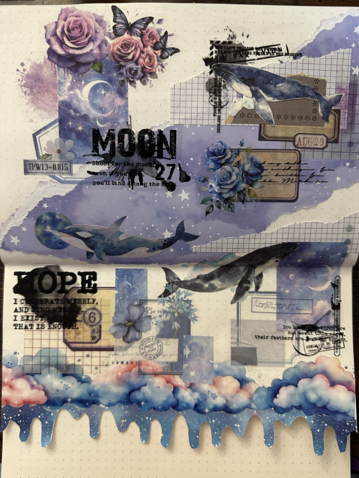 Collage bleu : "Horizons"